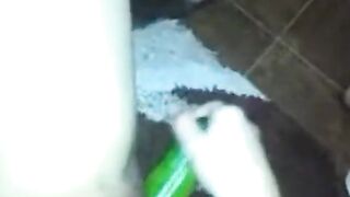 Asian Girl's Solo Fun with a Cucumber