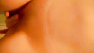 Big-Titted Blonde Plays with Dildo on Webcam