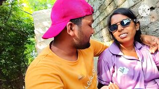 Unknown man, and hot bhabhi outdoor, outside have a fun - hot bhabhi boobs suking young boy and sexy moning.