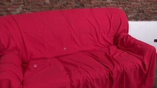 Cute young blondie fingering her pussy legs wide open