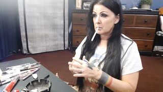 MILF Mid Make up Cigarette Smoking