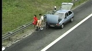 Amateur swingers fucking outdoor in a bar