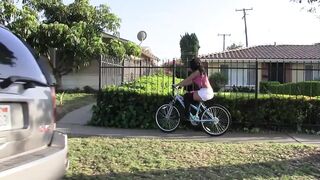 Hot young brunette takes a big cock in her sexy body