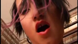 Cute girl roughly fucked in the pillory