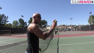 Sexy girl sucks a huge cock then rides it like a star