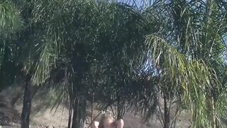 Hard anal sex outdoor for a sexy young bitch