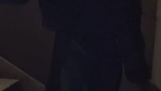 Small-titted babe fucked in the staircase by horny neighbor.