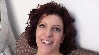 Cute italian redhead milf fucked in a double penetration