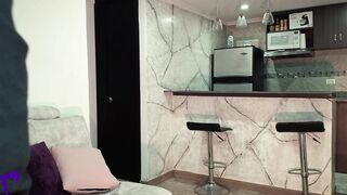 Horny Latina MILF Roommate Sucks Cock After Masturbating, Swallows Cum & Gets Fucked Hard