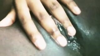 Ebony fingering herself - black pussy