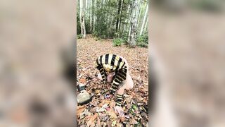 What's This Whore Doing in Those Leaves? on Her Knees?