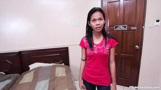 Petite Filipina filled with thick creamy cum