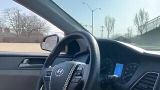 Walking Around Naked Fucking My Pussy with Vibrator on a Public Fly Over Bridge