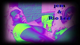 Lesbians playing on car