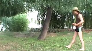 Ugly fat milf fucking in the garden