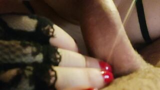 Blowjob from fat blonde bitch