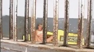 Blonde milf anal penetrated in dogging position and cum in mouth