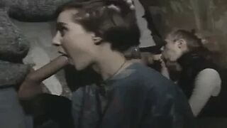 Rebels have fun with two gorgeous female captives