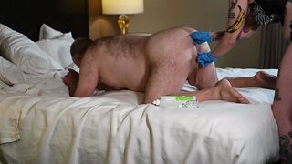 Gloved Anal Play and Strap on Fucking with Gim Von Gamete