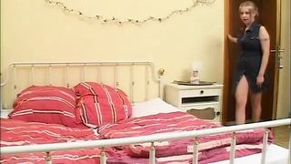 Asian chick joins a blonde slut banged by a hard cock