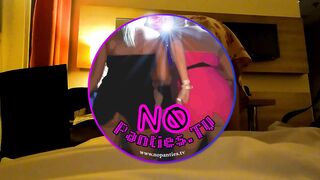 No panties and her amazing pussy