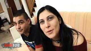 Skinny Spanish Brunette with Hairy Pussy Fucks Friend on Camera