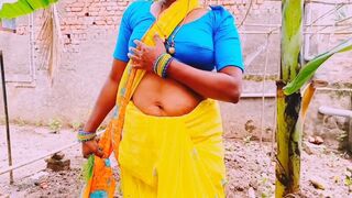 Villege outdoor. Beautiful saree village maid fucking with land owner. Telugu dirty talks.