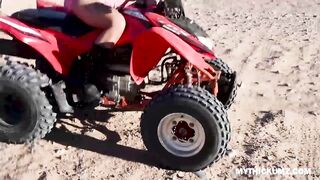 Random dude fucks flashing ATV rider thickums flawless pussy