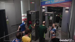 Big tit trans Lola Morena anal reamed at security checkpoint