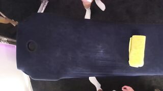 Top Down View of Cute Masseuse Savannah