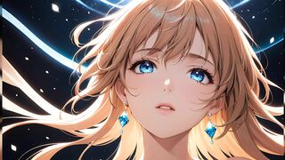 Ethereal Ascent: a Beautiful Young Woman Wrapped in Celestial Light