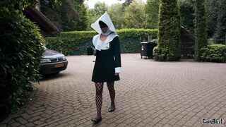 A nun comes to collect cum!
