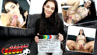 German Scout - Pink Bush Saggy Tits Girl Alexa Throat Pick up for Casting Fuck