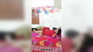 Sexy hot birthday desi Indian girl hard fuck by bf moaning