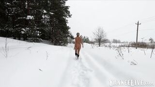 Blonde Russian Girl Naked in the Woods