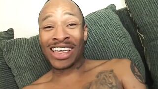 Big black cock in huge black body...cum in mouth