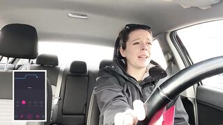 Going through the drive thru with my lush in! Trying hard not to cum!