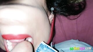 Whore savors my cock - Blowjob Queen sucks rich