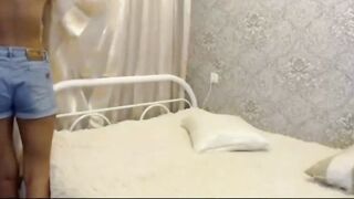 Big-Breasted Amateur Rides Dildo on Webcam