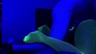 Black Stripper with led lights Creampie