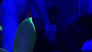 Black Stripper with led lights Creampie