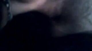 Hairy BBW Plays with Huge Black Dildo on Webcam