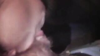 Brunette Coed's Sloppy BJ with Cumshot
