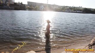 Blonde Babe MissMotivated's Naked River Bath