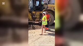 The Inspector of works comes asking for papers and we give her cock