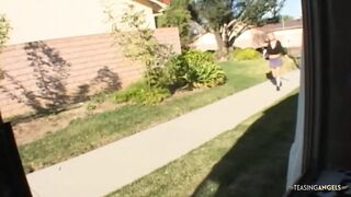 After eating ice cream this guy fucked the shit out of her in the van.