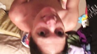 Cum-Facialed Amateur Slut MILF Blowjob