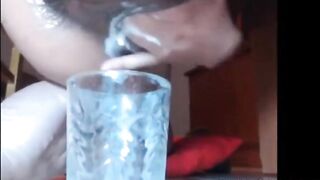 Filling Her Cup with Pussy Cream