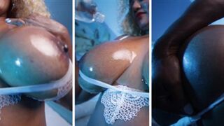 Youtuber Mango Maddy  Oiled Up White Lingerie Video