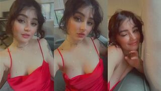 Mia Alves Teasing in Red Dress Video Leaked